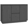 vidaXL Buffet Gris 111x34x75 cm Bois massif de pin