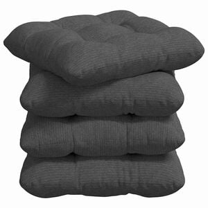 vidaXL Coussins de si&egrave;ge 4 pc Tissu en velours c&ocirc;tel&eacute; Gris fonc&eacute;