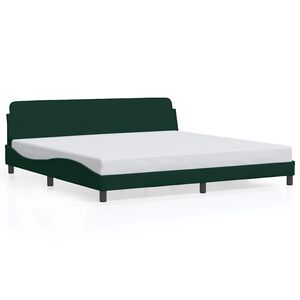 vidaXL Cadre de lit Dover vert fonc&eacute; 200x200 cm velours