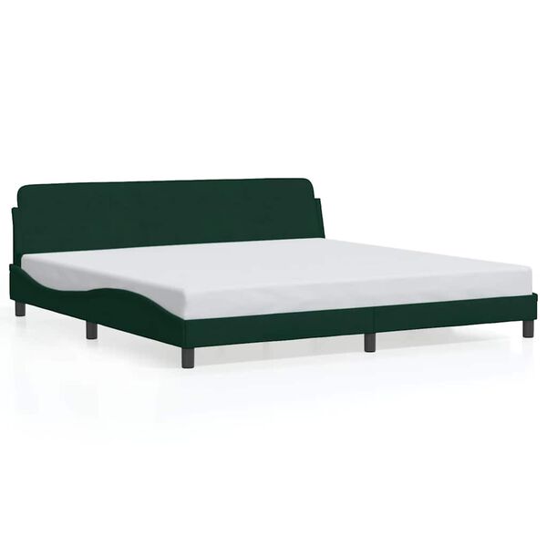 vidaXL Cadre de lit Dover vert fonc&eacute; 200x200 cm velours