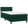 vidaXL Sommier &agrave; lattes de lit et matelas et LED vert fonc&eacute; 80x220 cm velours