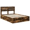 vidaXL Cadre de lit Ch&ecirc;ne fum&eacute; 140 x 190 cm Bois Ing&eacute;nierie
