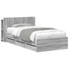 vidaXL Cadre de lit avec rangement Sonoma gris 90 x 200 cm