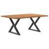 vidaXL Table à manger avec bord vivant 180x100x74 cm bois massif chêne
