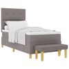 vidaXL Lit &agrave; ressorts avec t&ecirc;te de lit Taupe 190 x 90 cm tissu