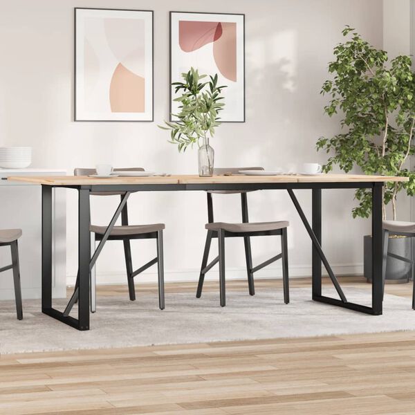 vidaXL Pieds de table à manger cadre en O 180x80x73 cm acier