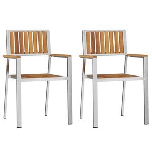 vidaXL Chaise de jardin 2 pcs Marron Bois d'Acacia Massif