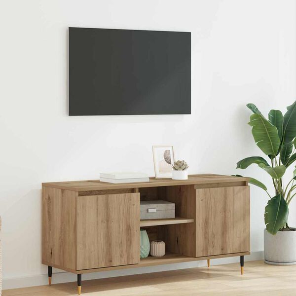 vidaXL Meuble TV Ch&ecirc;ne artisanal 104 x 35 x 50 cm Bois d'ing&eacute;nierie