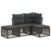 vidaXL Ensemble de canap&eacute; de jardin 4 pc Gris polyrotin