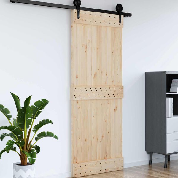 vidaXL Porte NARVIK Naturel 90 x 210 cm Bois de pin massif