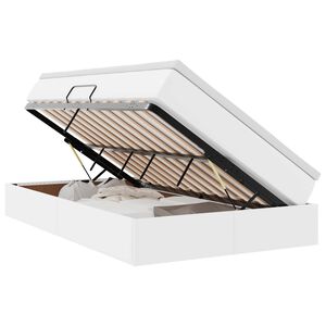vidaXL Lit avec rangement et matelas Blanc 120 x 190 cm Simili cuir