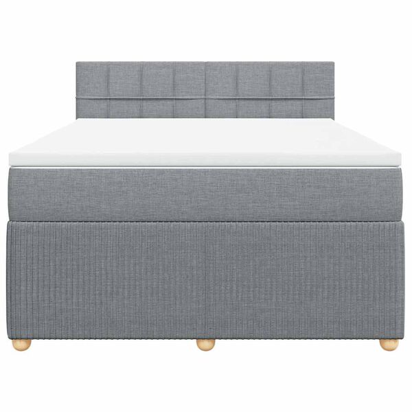 vidaXL Sommier &agrave; lattes de lit avec matelas Gris clair 160x200cm Tissu