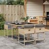 vidaXL Ensemble &agrave; manger de jardin coussins 5 pcs m&eacute;lange beige rotin