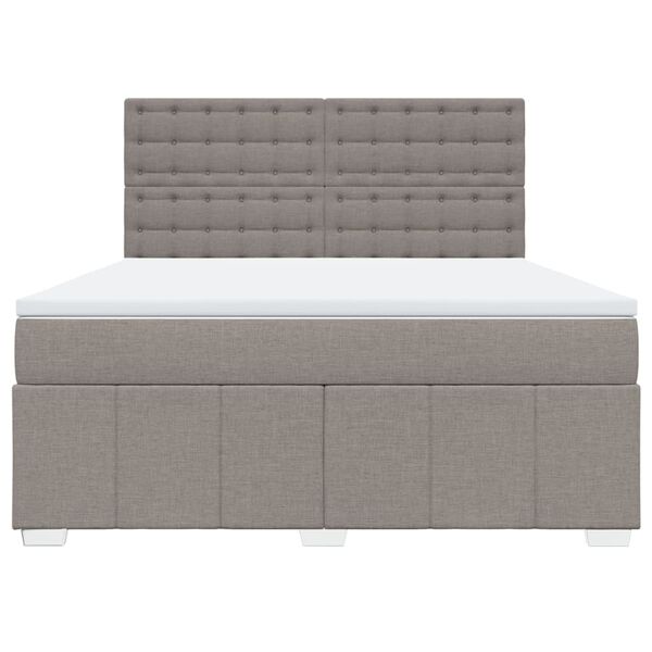vidaXL Sommier &agrave; lattes de lit avec matelas Taupe 180x200 cm Tissu
