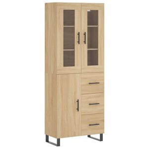 vidaXL Buffet haut Ch&ecirc;ne sonoma 69,5x34x180 cm Bois d'ing&eacute;nierie