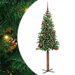 vidaXL Sapin de No&euml;l mince Vert 150 cm PVC et bois de pin massif