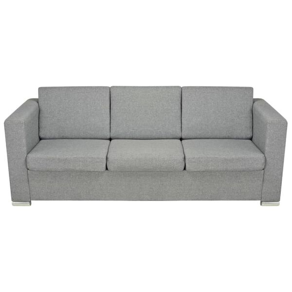 vidaXL Canapé à 3 places Tissu Gris clair