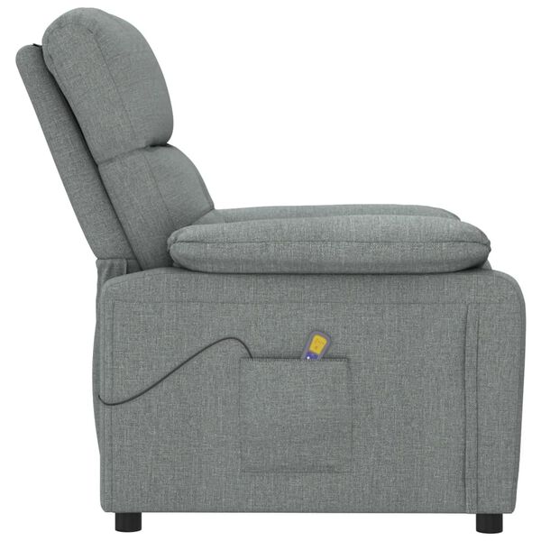 vidaXL Fauteuil de massage Gris fonc&eacute; Tissu