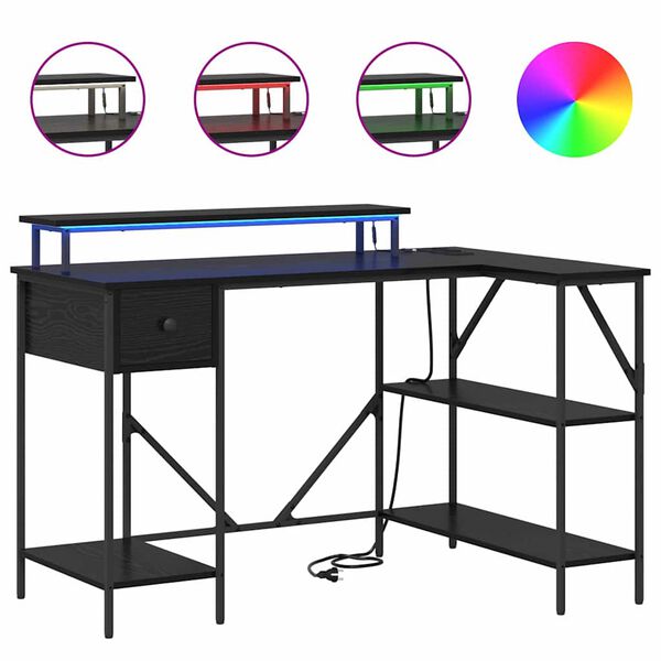 vidaXL Bureau Chêne noir 120 x 79 x 86,5 cm Bois d'ingénierie