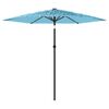 vidaXL Parasol de jardin avec mât en acier bleu 223x223x213 cm
