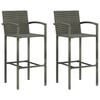 vidaXL Tabourets de bar lot de 2 gris r&eacute;sine tress&eacute;e