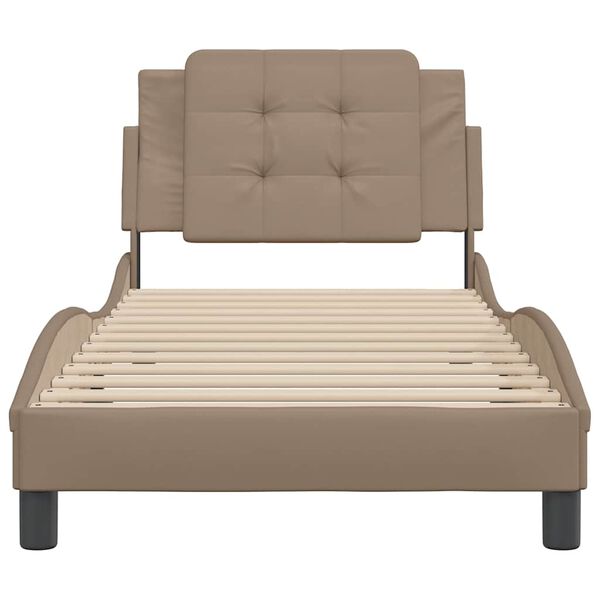 vidaXL Cadre de lit sans matelas Zadar cappuccino 90x200 cm similicuir