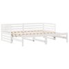 vidaXL Lit de jour et tiroirs sans matelas blanc 90x200 cm bois massif