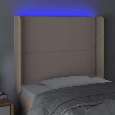 vidaXL Tête de lit à LED Cappuccino 83x16x118/128 cm Similicuir