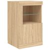 vidaXL Armoire lat&eacute;rale avec lumi&egrave;res LED ch&ecirc;ne sonoma