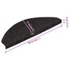 vidaXL Tapis d'escalier autocollants 15 pcs 56x17x3 cm Noir