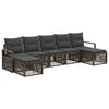 vidaXL Ensemble de canap&eacute; de jardin 7 pc Gris polyrotin