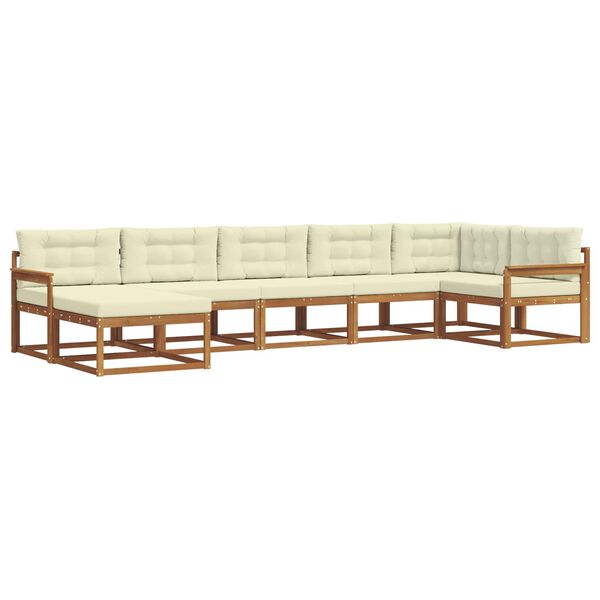 vidaXL Ensemble de canap&eacute;s d'ext&eacute;rieur 7 pcs Naturel et Cr&egrave;me