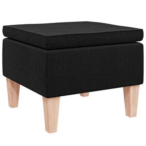 vidaXL Tabouret avec pieds en bois Noir Tissu
