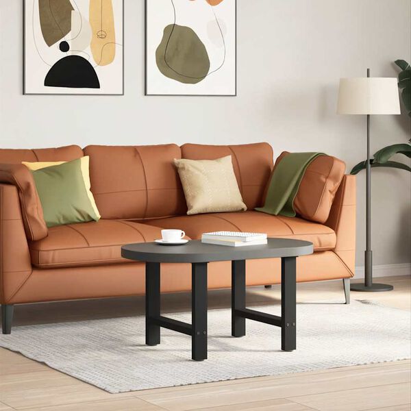 vidaXL Pieds de table basse Noir 2 pièces 50 x (42-43) cm Acier