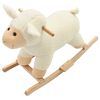 vidaXL Mouton &agrave; bascule Peluche 78x34x58 cm Blanc