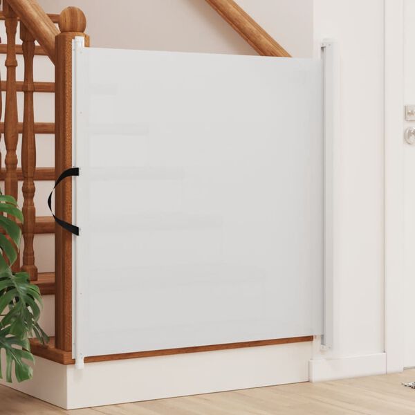 vidaXL Porte rétractable pour animaux de compagnie blanc 102,5x125 cm