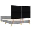 vidaXL Cadre de lit avec t&ecirc;te de lit Gris clair 140 x 190 cm tissu