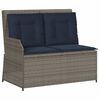 vidaXL Banc inclinable de jardin avec coussins gris r&eacute;sine tress&eacute;e