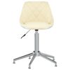 vidaXL Chaise pivotante de salle &agrave; manger Cr&egrave;me et blanc Similicuir