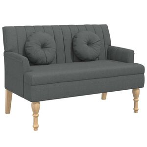 vidaXL Banc avec coussins gris fonc&eacute; 113x64,5x75,5 cm tissu