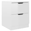 vidaXL Tables de chevet 2pcs Blanc brillant 40x40x50cm bois ingénierie