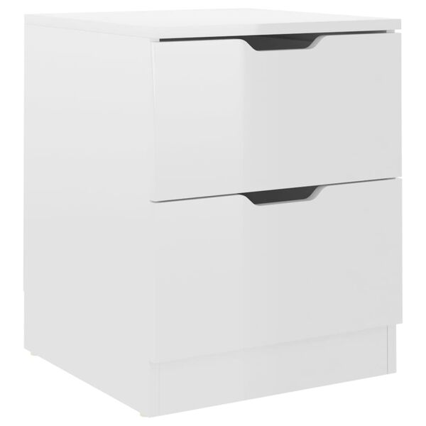 vidaXL Tables de chevet 2pcs Blanc brillant 40x40x50cm bois ingénierie