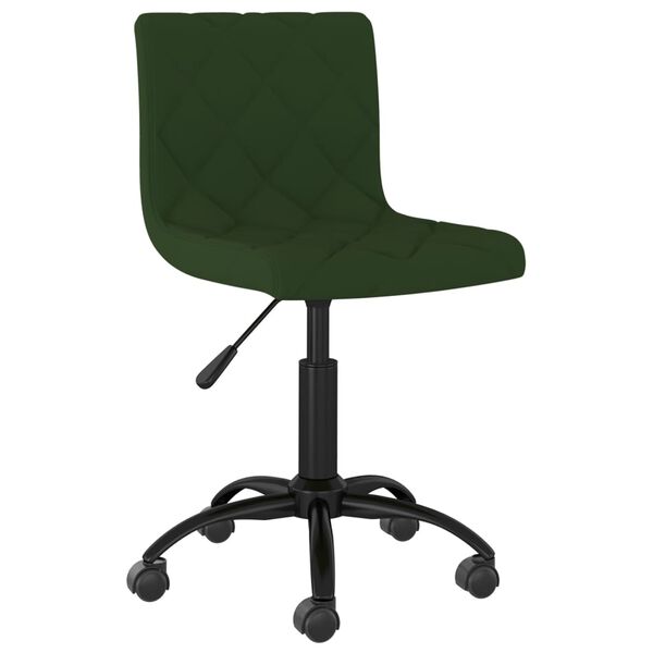 vidaXL Chaise pivotante de salle &agrave; manger Vert fonc&eacute; Velours