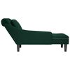 vidaXL Fauteuil long et coussin et accoudoir droit vert fonc&eacute; velours