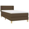 vidaXL Sommier &agrave; lattes de lit avec matelas Marron fonc&eacute; 90x190 cm