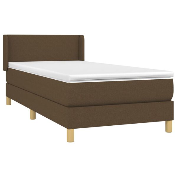 vidaXL Sommier &agrave; lattes de lit avec matelas Marron fonc&eacute; 90x190 cm