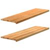 vidaXL Appuis de fen&ecirc;tre 2 pcs marron clair bois de ch&ecirc;ne massif