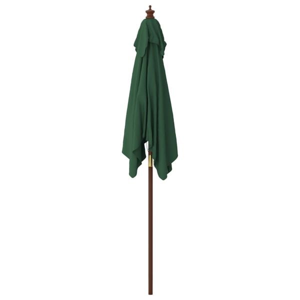 vidaXL Parasol de jardin avec m&acirc;t en bois vert 198x198x231 cm