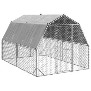 vidaXL Poulailler avec toit 2,5x4x2,25 m acier galvanis&eacute;