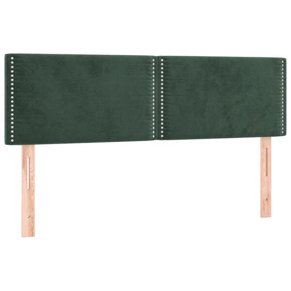 vidaXL Têtes de lit 2 pcs Vert foncé 72x5x78/88 cm Velours